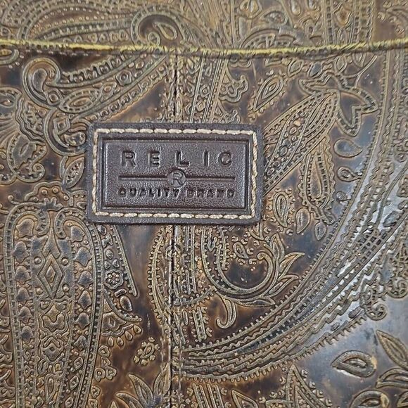 Relic Crossbody Embossed Paisley Pattern Bohemian Vegan Leather Adjustable - Picture 2 of 16